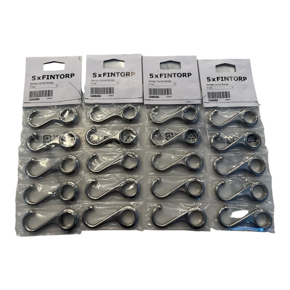 IKEA Lot of 4 5 Pack Fintorp Silver Design Carina Bengs 7cm 3” 002.138.55