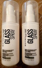 2 New Full Size Maybelline New York GLASS Makeup Finishing Spray 3.4 oz