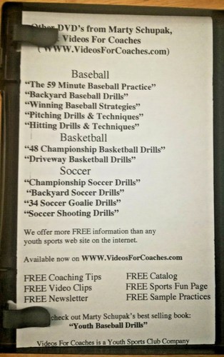 Baseball Drills Techniques Little League Coaching Fundamentals Marty Schupak DVD - Picture 3 of 6