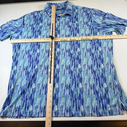 USA PALM Performance Golf Polo Blue Geometric Print Size XXL - Picture 7 of 8