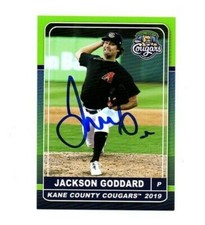 Jackson Goddard signed autographed 2019 Kane County Cougars team card Tulsa OK