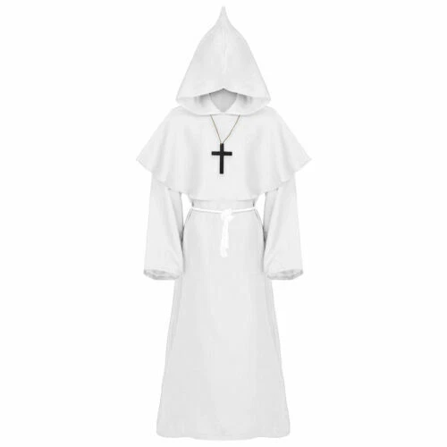 Renaissance Priester Zauberer Gewand Halloween Cosplay Kostüm Cape mit Kapuze Unisex - Bild 6 von 44