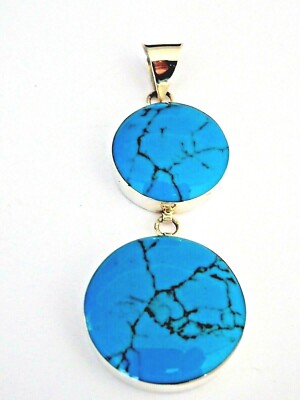 Pendentif Turquoise – Argent Sterling 925/1000 – Bleu – Neuf Avec Étiquettes