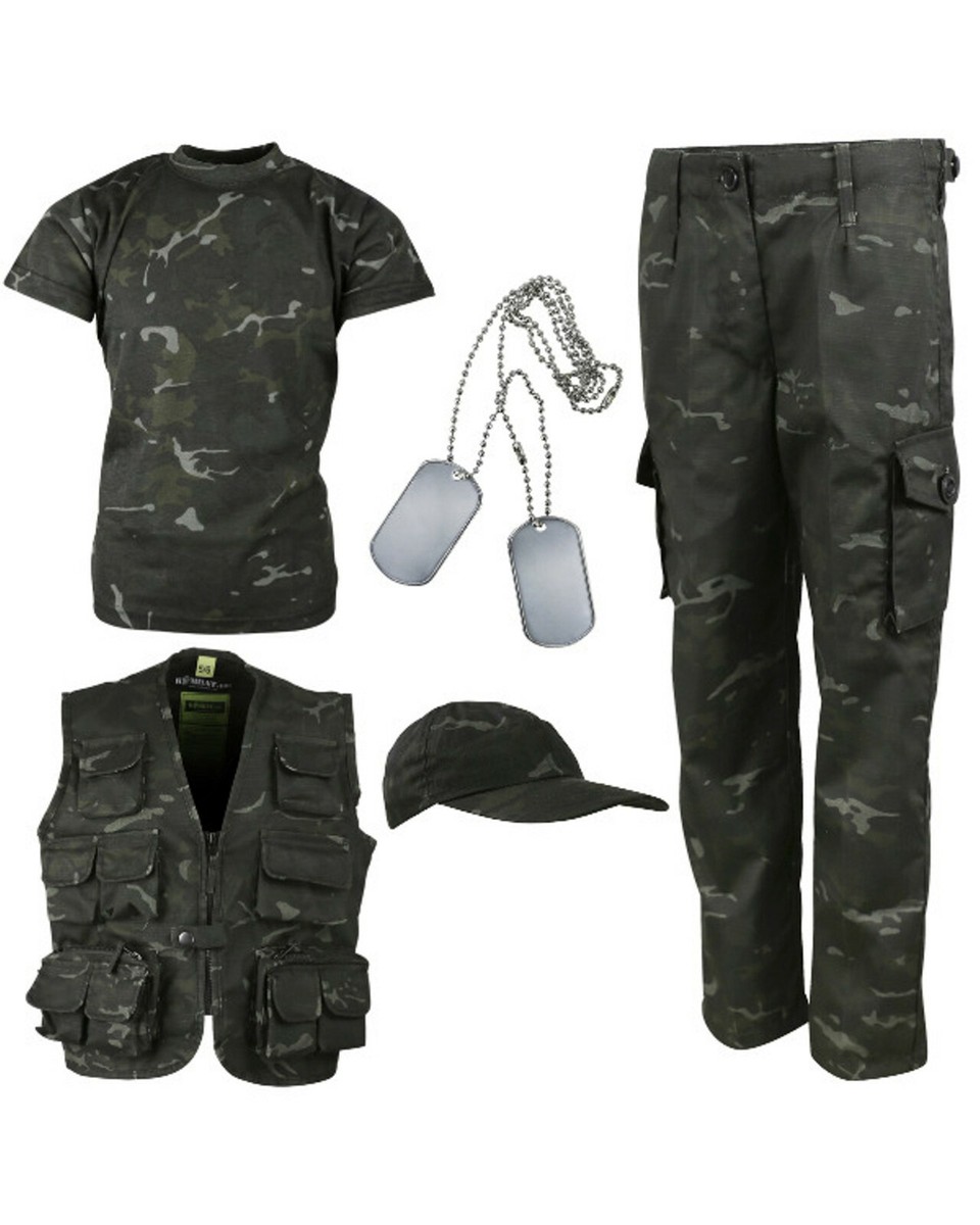 Kids Camouflage Explorer Kit Outfit Army Soldier Hunting Set BTP