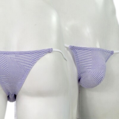 K208 J Mens Micro Bikini String waist Limit Frontal Mini Pouch Jacquard