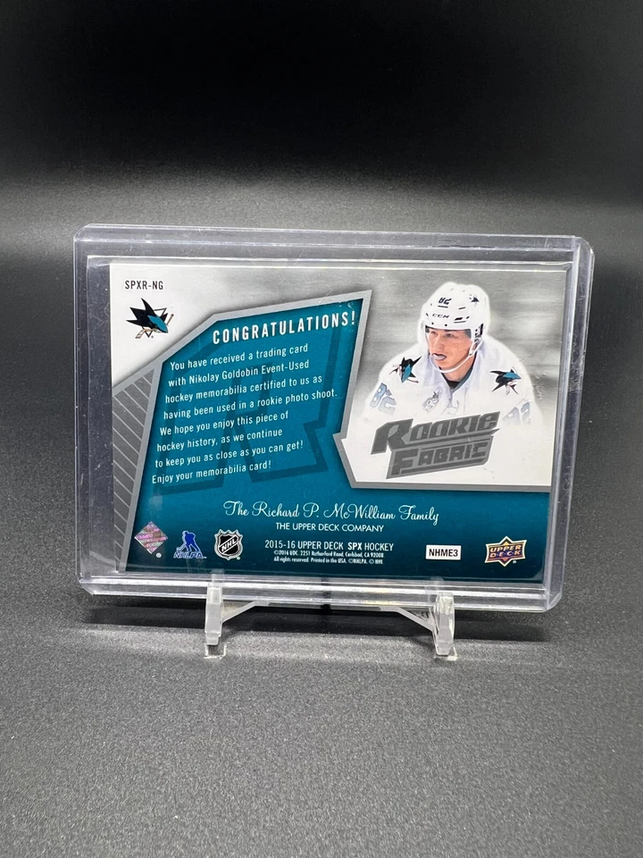 2015-16 SPx '05-06 Retro Rookie Jerseys #SPXR-NG Nikolay Goldobin RC JSY  - Image 2 of 2