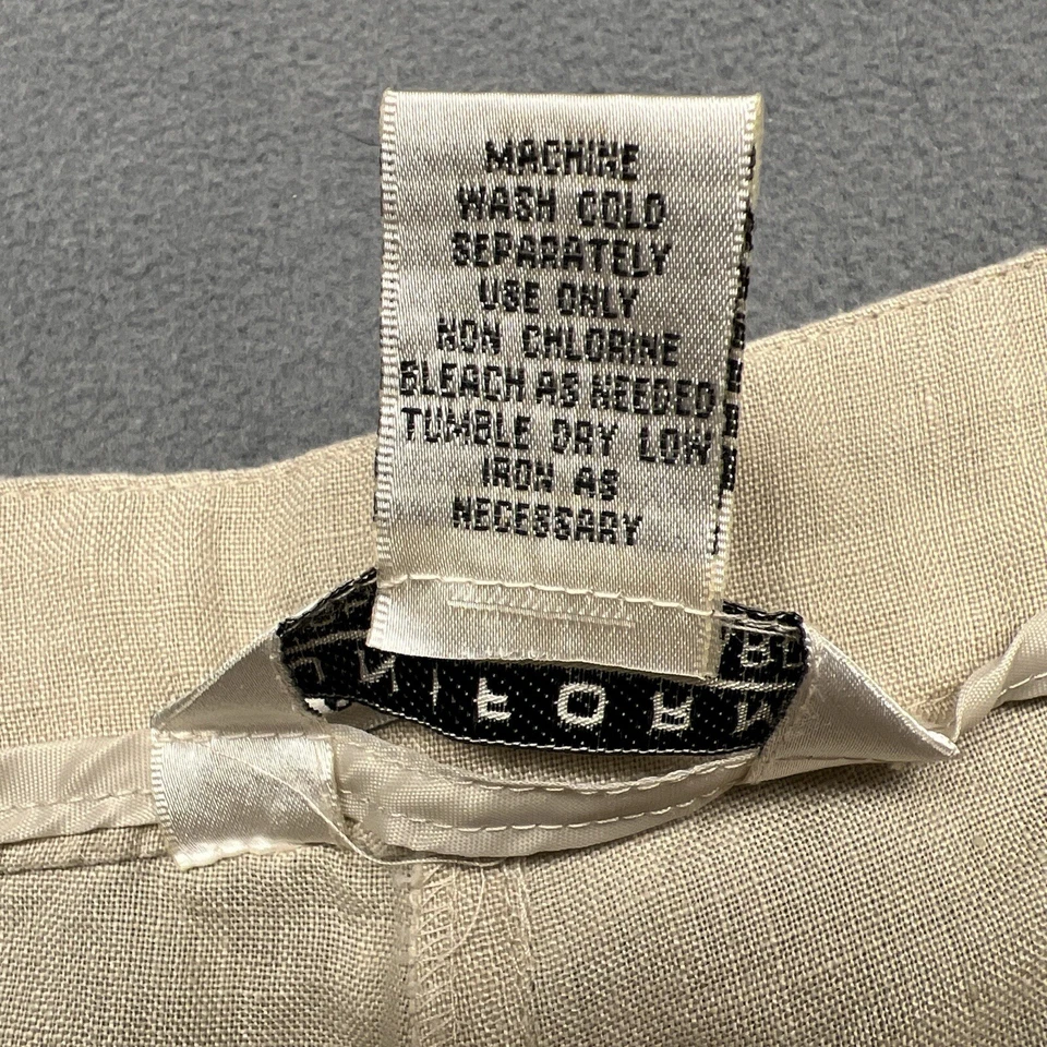 Pantalones capri de lino para mujer 10 beige tostado John Paul Richard Coastal Preppy Beach Foto 4 de 4