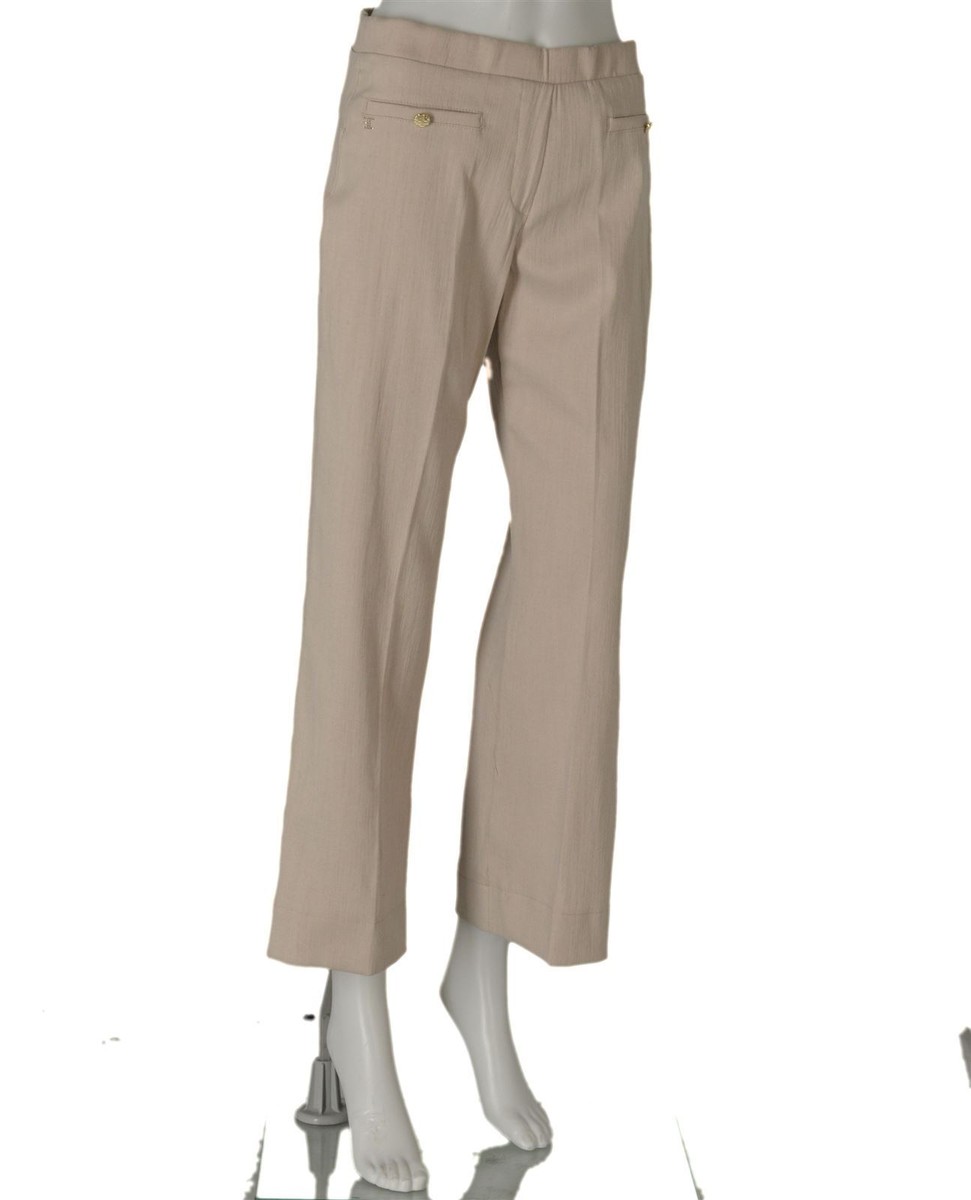 PANTALONI DONNA ELASTICO GAMBA LARGA LAVORATO MARCA EMANUELA COSTA