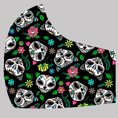  Face Mask Fiesta de la Muerto cats  Halloween occult haunted alien Filter Adult - Picture 1 of 4