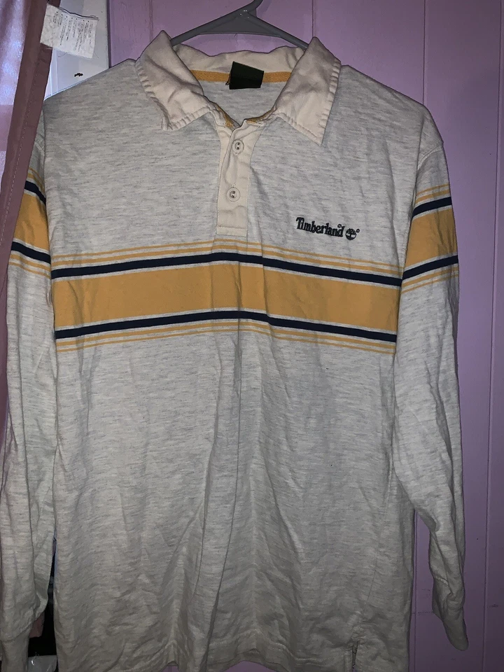 Timberland XL молодежи в полоску многоцветный длинным рукавом рубашка 2000-х Throwback - Изображение 2 из 4