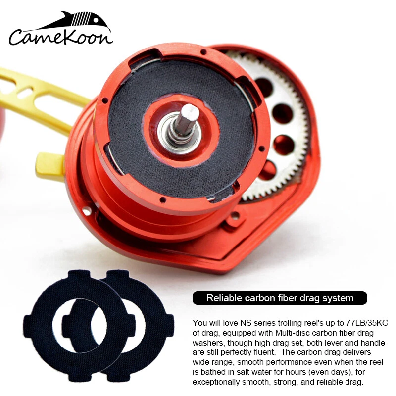 CAMEKOON Lever Drag Angelrolle mit Schiebebremse Trolling Angelrolle Meeresrolle - Bild 3 von 4
