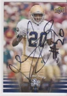 GEROME SAPP NOTRE DAME UNIVERSITY AUTOGRAPHED CARD