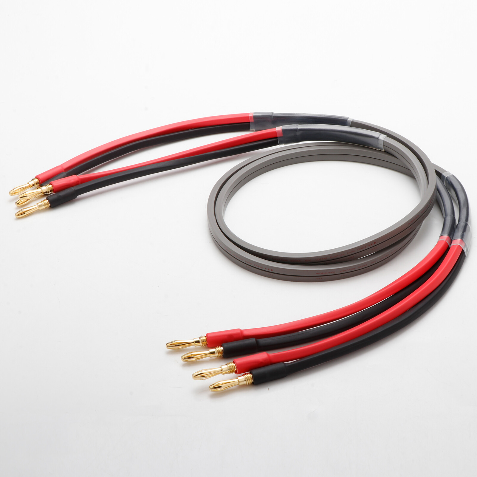 HiFi Speaker Cable 4N OFC Pure Copper Single Wire with Gold Plated Banana Plugs