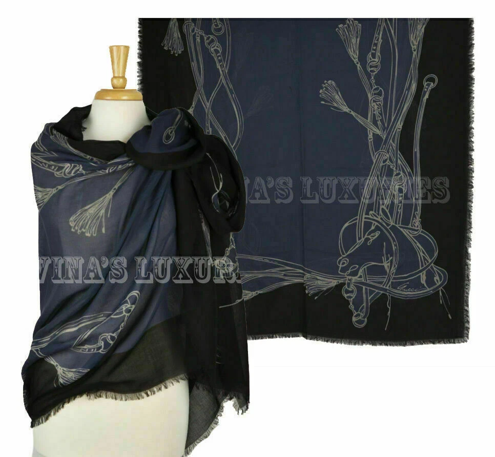 FOULARD UNISEXE GUCCI SELLERIE ICONIQUE COTON ÉQUESTRE LOGO GG 39