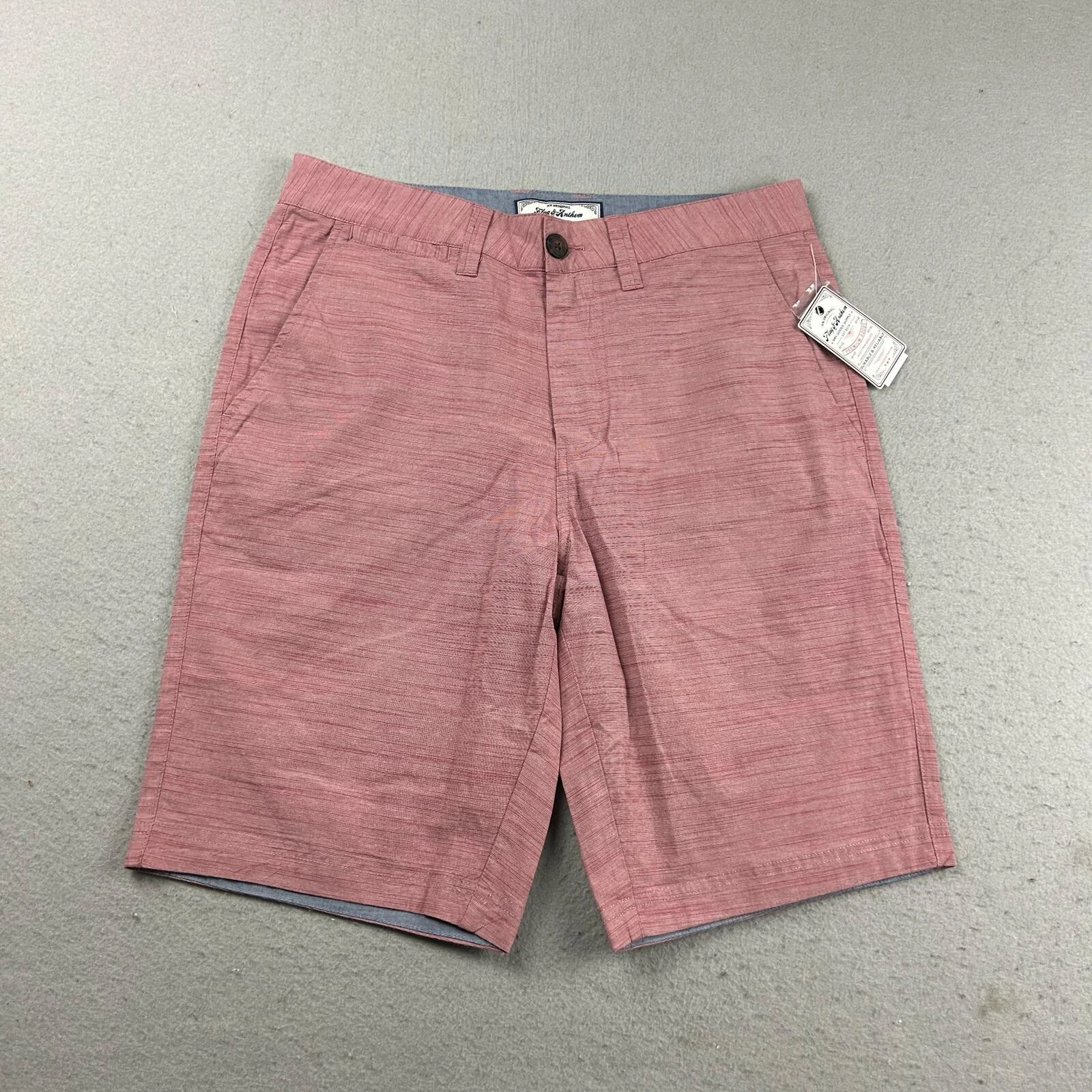 Flag & Anthem Shorts Mens 28 Pink Stretch Flat Front Chino NWT