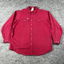 VTG Union Cherry Red Carhartt Soft Canvas Button Up Heavy Shirt Men  s Sz XL TAL