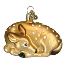 Old World Christmas FAWN (12201) Glass Ornament w/OWC Box