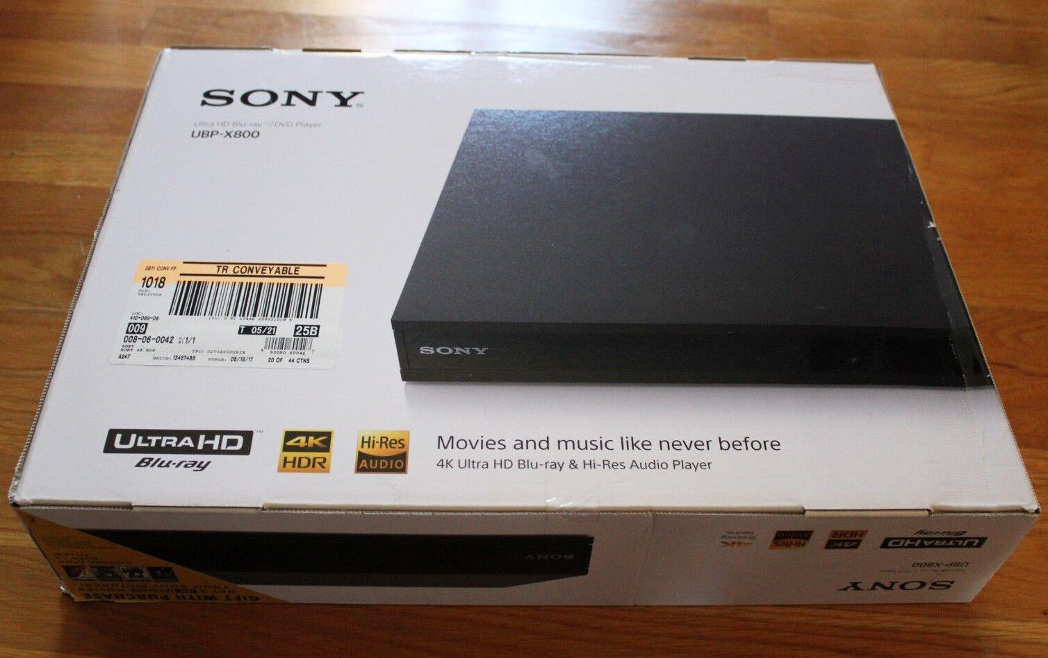 vieren uitlijning Ik zie je morgen Sony UBP-X800 4K Ultra HD Blu-ray Player HDR - Sealed NEW 701980312472 |  eBay