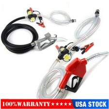 12V DC Electric Fuel Transfer Pump with Nozzle Kit For Diesel Kerosene 3 bar