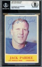 Jack Pardee Beckett BAS Vintage Signed 1964 Philadelphia Gum Rookie Autographed