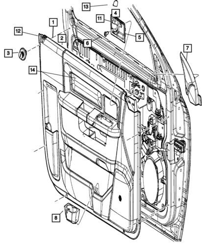 Panel de revestimiento de puerta delantero izquierdo para Ram 1500 2016 (N/P 1VZ371YXAG)