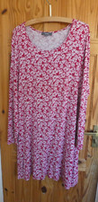 STUDIO  PINK white FLORAL   DRESS 16/18 PLUS SIZE   LONG SLEEVE
