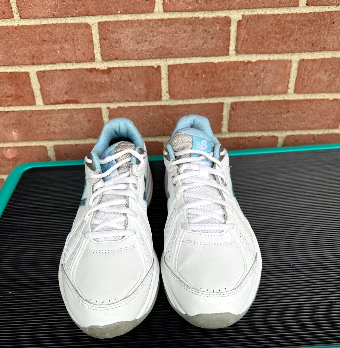 New Balance 409 WX409WB3 White Blue Silver Leather Cross Trainer