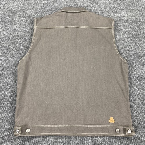Akademiks Mens Denim Vest Button Up Gray Size 2XL - Picture 2 of 12