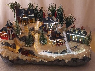 Vintage Fiber Optic Christmas Village Light Up The Town Avon 2003 Plug In Retro