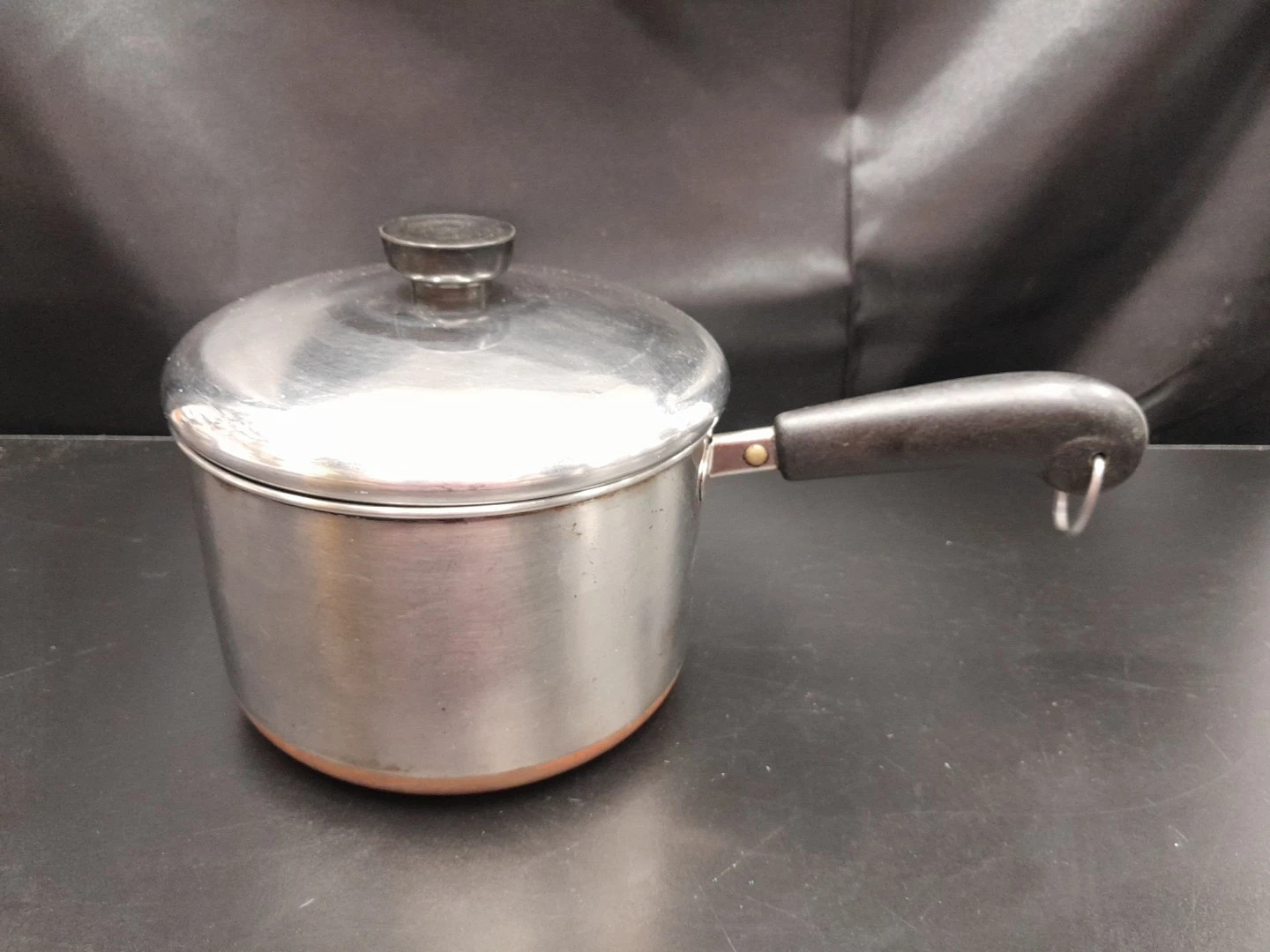 Vintage REVERE WARE • 3 Qt COPPER Clad BOTTOM SAUCEPAN w LID • Cookware