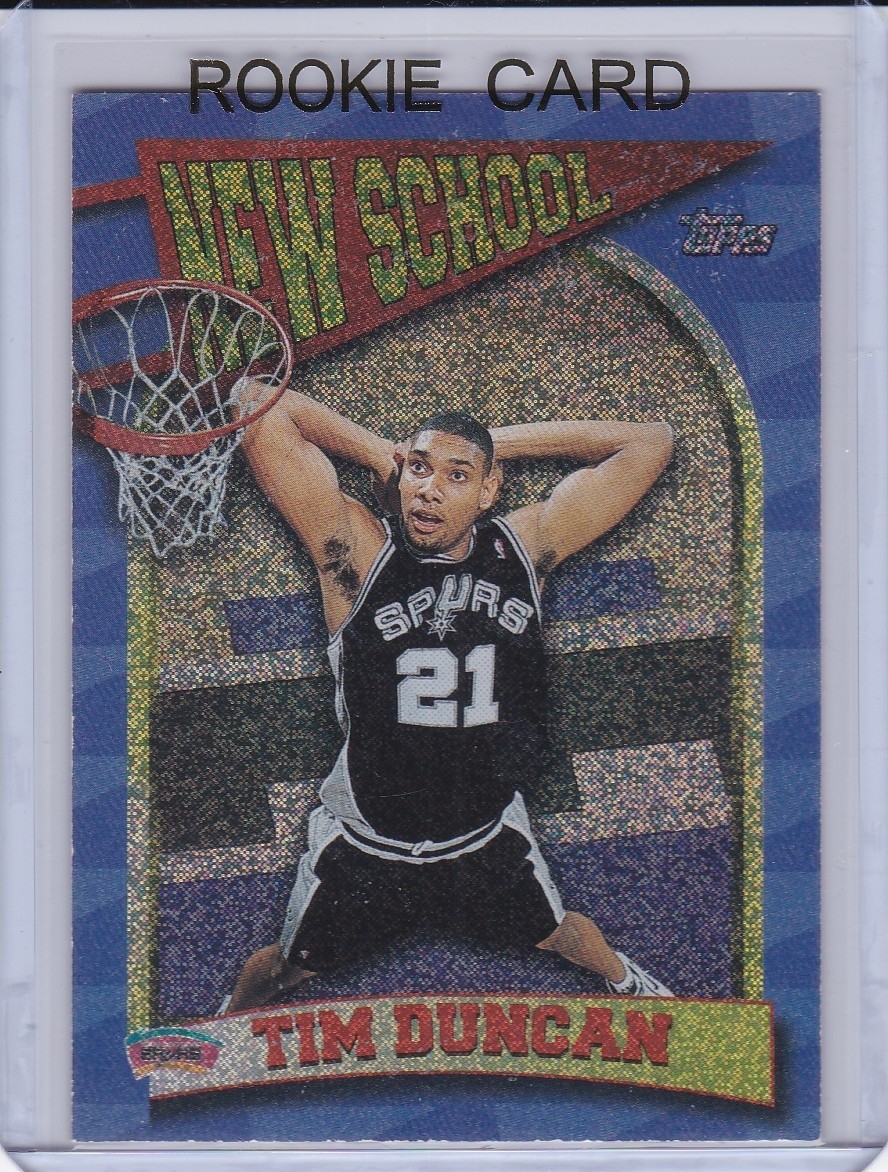 TIM DUNCAN ROOKIE CARD 1997 Topps RARE NEW SCHOOL INSERT $$ RC San Antonio Spurs