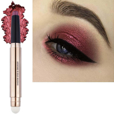 Romantic Red Eyeshadow Stick Makeup, Long-Lasting Waterproof Eye Shadow Pencil,