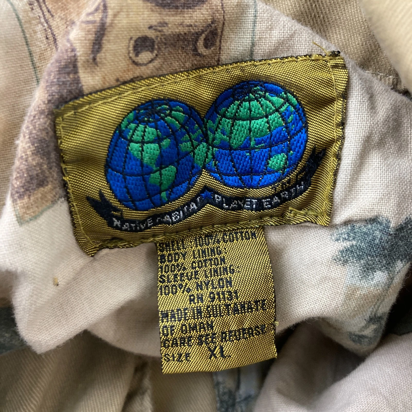 Vintage Native Habitat Safari Jacket Men's XL Tan Animal Hunting Planet Earth - product detail image 7