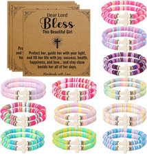 Easter Cross Friendship Bracelets with Motivational Cards - 24 Pack