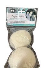 EVRI 100% Wool Dryer Balls, Set of 2, Reusable Laundry Balls White Natural –NEW
