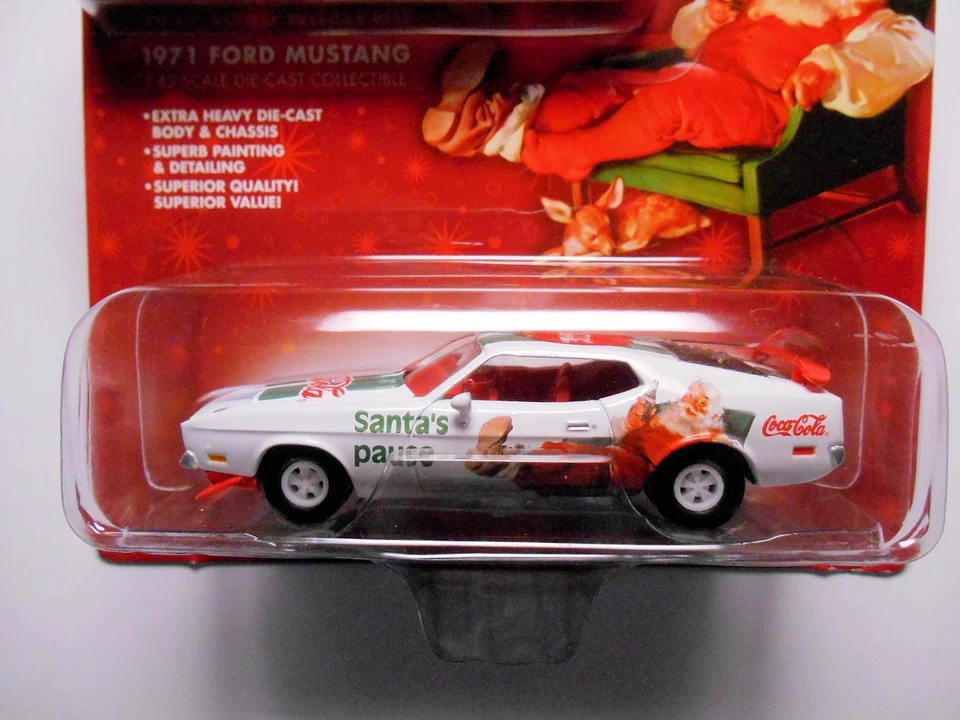 COCA-COLA SANTA CLAUS 1971 FORD MUSTANG MACH 1 JOHNNY WHITE LIGHTNING CHASE CAR - Image 2 of 4