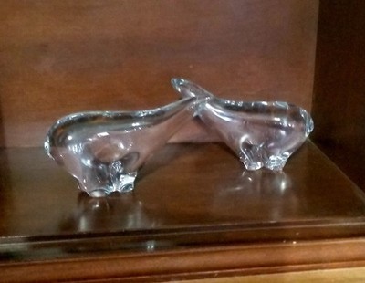 Lot Of Two Maleras Polar Bears, 1960s Folke Walving Swedish Glass Crystal