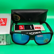 54mm Ray-Ban Justin RB4165 622/55 Classic Polarized Blue Lens Black Sunglasses