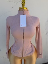 Lulu Define Jacket Pink with gold zipper Size 4
