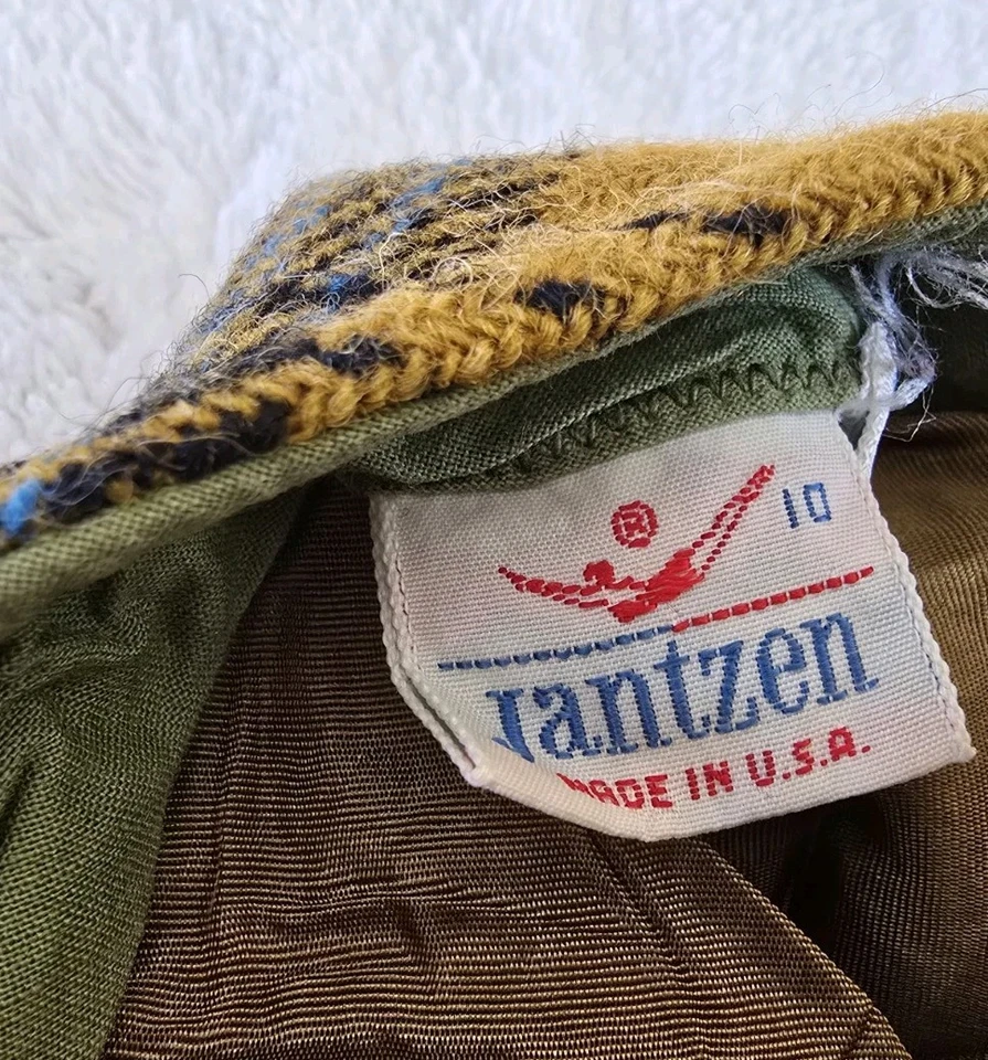 Vintage Wool Skirt Junior Womens Blue Plaid By Jantzen - Image 4 of 4