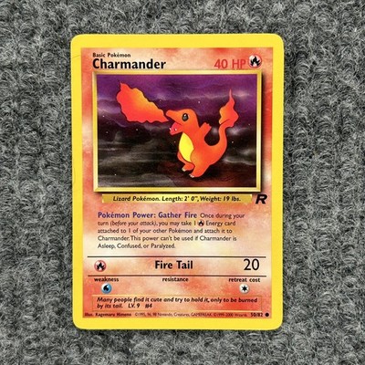 Vintage Pokemon Team Rocket Charmander 50/82 Common Very Good