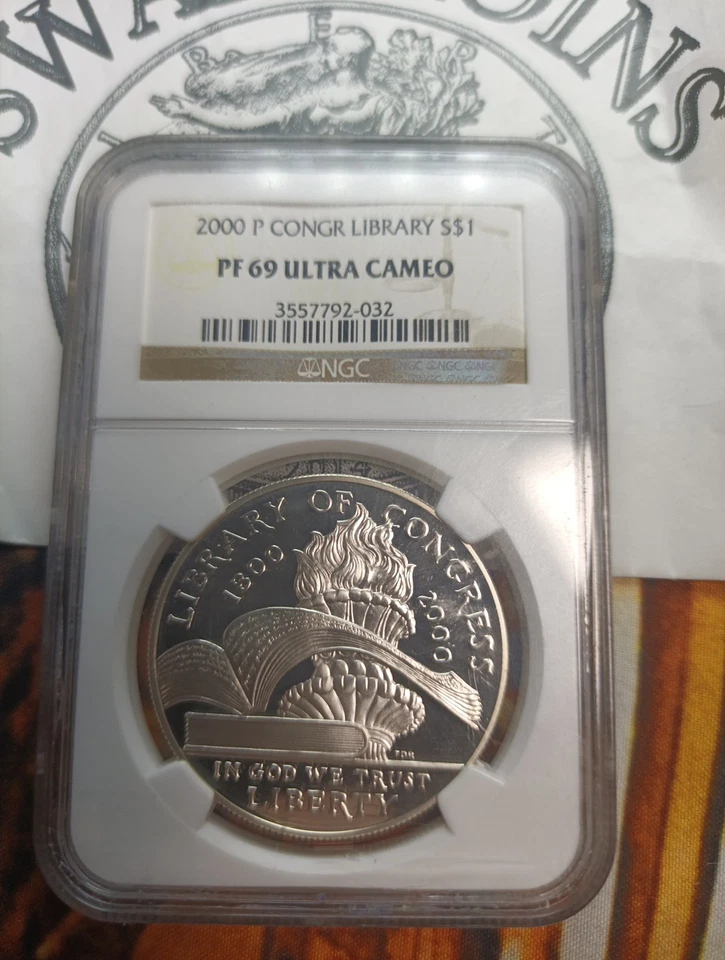 2000  P LIBRARY OF CONGRESS.  PF 69   PROOF NGC EF122 - Image 2 of 3