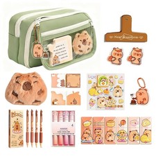 Cute Capybara Pencil Case Set, Kawaii Capybara Stationery Set Include Large C...