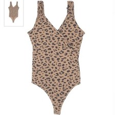 Abercrombie Fitch Women s Brown Leopard Print Bodysuit Size M