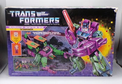 Vintage 1987 Hasbro TRANSFORMERS G1 Scorponok COMPLETE Headmaster w/ BOX g1 !!!