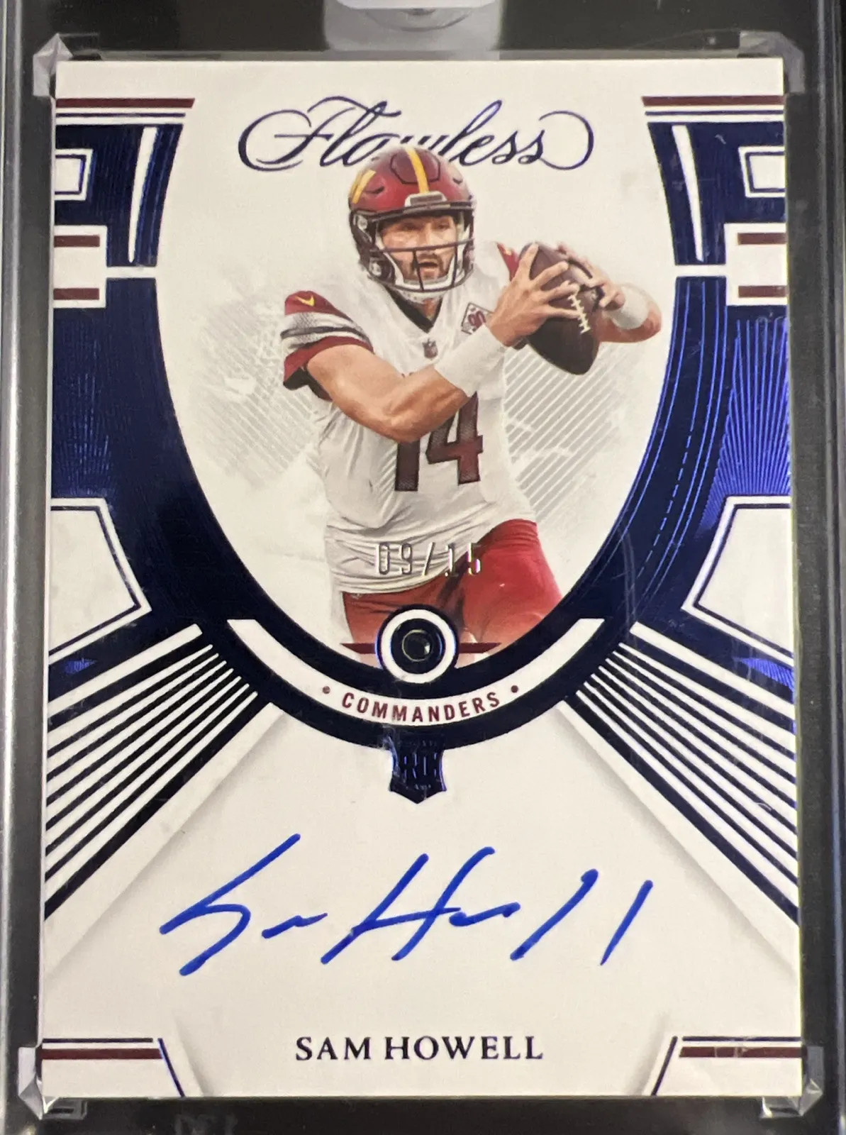 Sam Howell 2022-23 Panini Flawless #9/15 Blue Rookie Auto Hard Signed *SEALED*