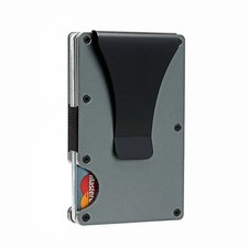 The Ridge Style Titanium Wallet with RFID Blocking Card Slots, Money Clip Usa