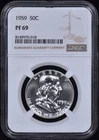1959 Proof Franklin Half Dollar 50c NGC PF69 - 100% White / Spotless!
