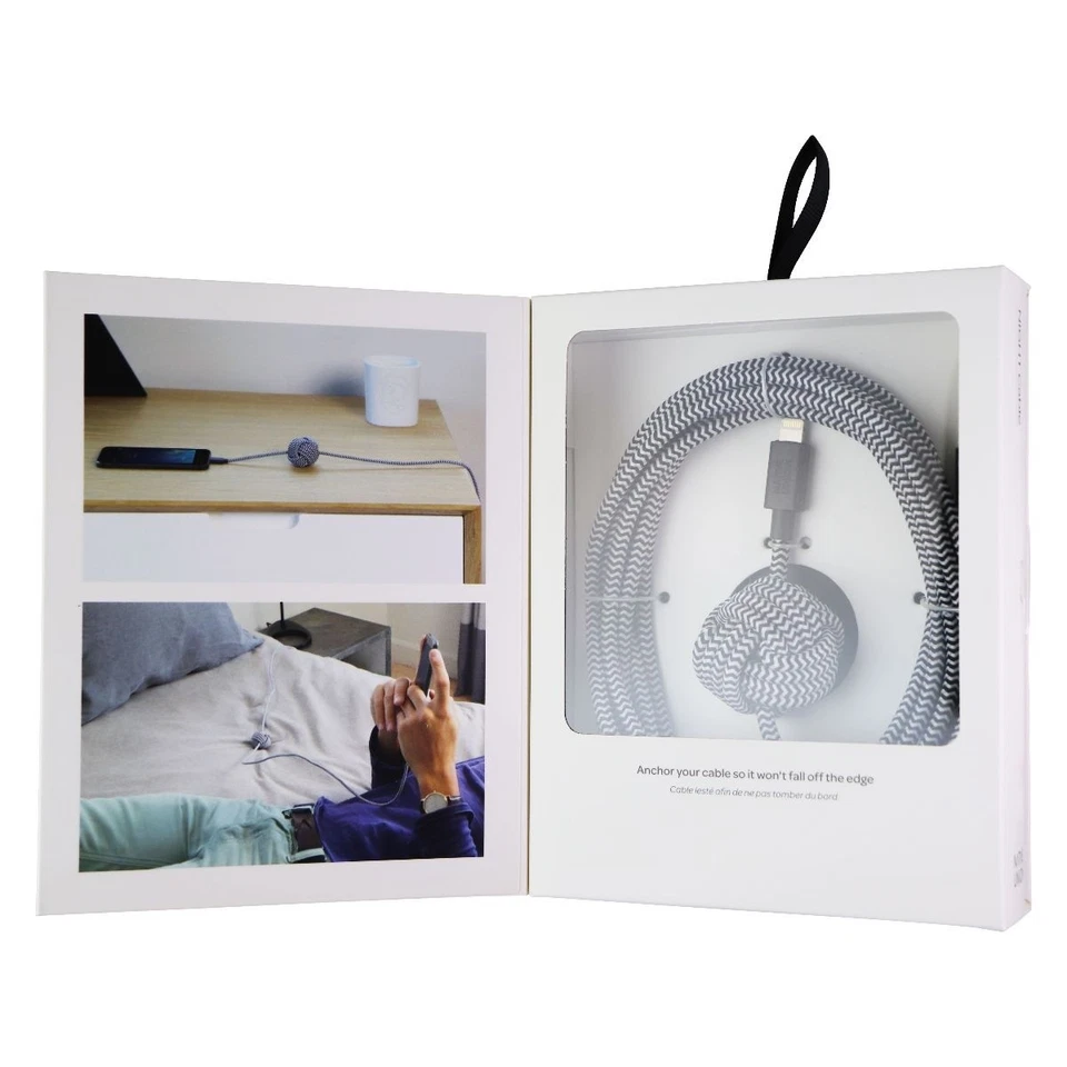 Native Union Night Series MFI Cable for Apple Devices - (10ft / 3m) - Zebra - Image 3 of 3