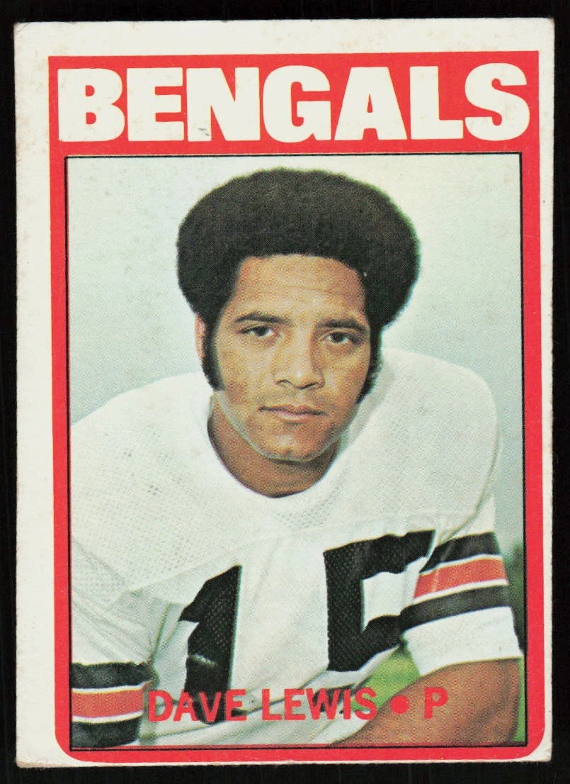 1972 Topps Dave Lewis #237 FOOTBALL CARD Rookie Cincinnati Bengals RC